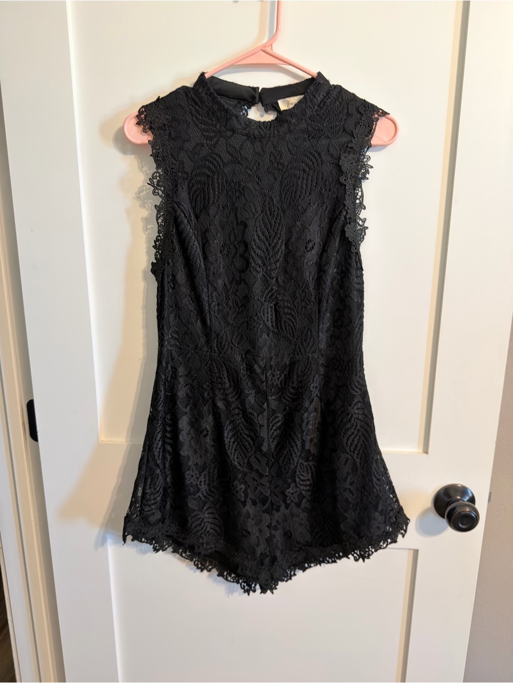 Francesca's Collections Black Lace Sleeveless Romper